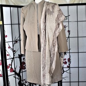 CAREER SKIRT SUIT TAUPE PLUS 18 NWT